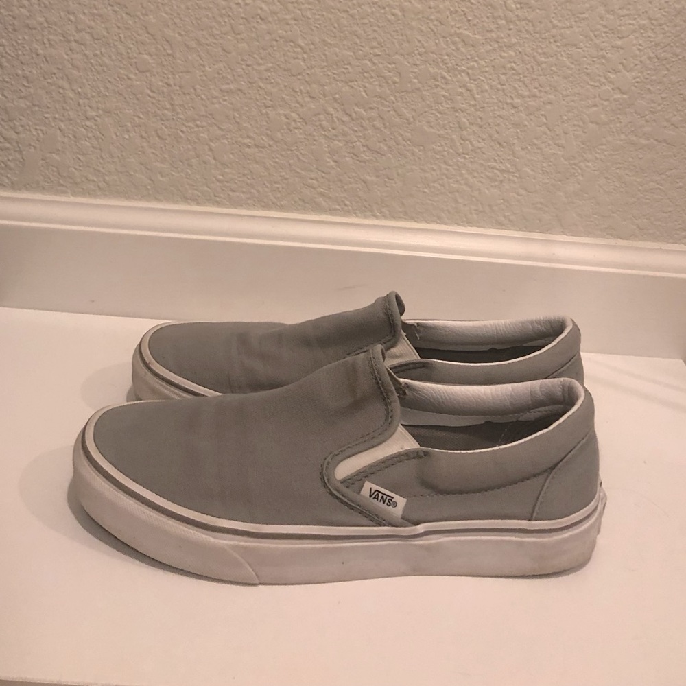 grey slip on vans